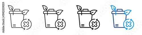 Zero Waste Icon Different Style Outline Collection Set.
