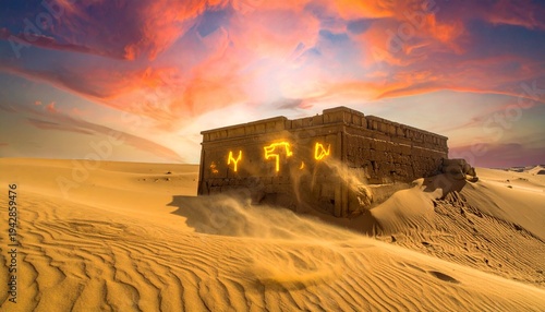 sunset over the desert