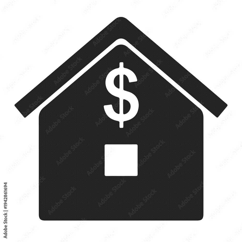 Obraz premium Real estate house investment dollar finance icon on transparent png background