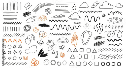 set of hand drawn doodles