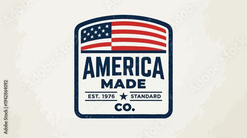 Classic American Heritage quality goods seal displays the stars and stripes motif with an establishment year of 1776.