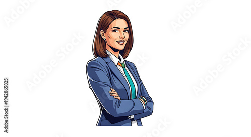 Businesswoman illustration on a white background