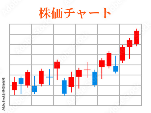 株価チャートのイラスト素材
