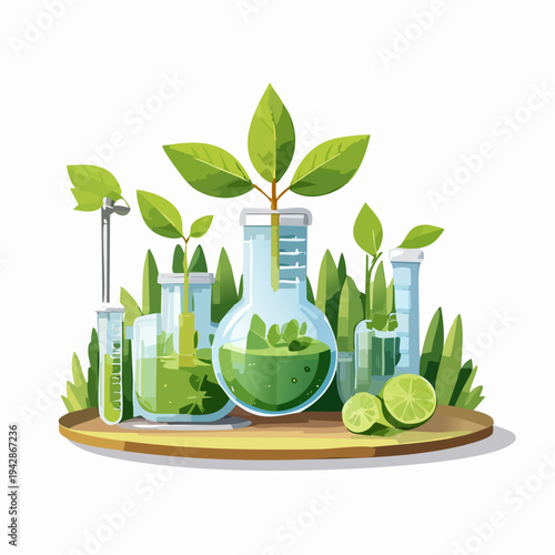 Eco Friendly Smart City on Floating Green Island – Sustainable Urban Environment Concept Illustration