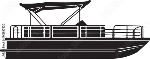 pontoon boat silhouette