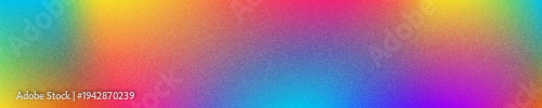 Horizontal rainbow colored background. Holographic bright gradient with grainy noise effect. Iridescent foil. Great for your graphic design, banner, poster, presentation