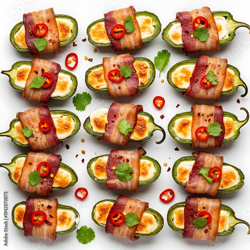 Appetizing Bacon Wrapped Jalapeno Poppers Top View