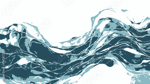 Vector Abstract depiction of flowing water with blue and white hues, suggesting movement and fluidity.