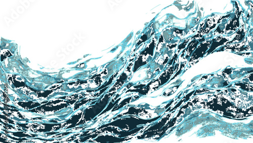 Vector Abstract depiction of fluid dynamics, where water elegantly sculpts an ethereal design, embodying the profound essence of nature's liquid dance.