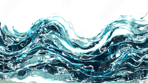 Vector A tranquil depiction of turquoise water waves with light reflection. capturing the fluid grace.