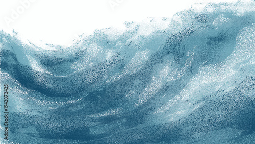 Vector The tranquil ocean waves, rendered in shades of cerulean, surge forward in a display of power and grace. evoking a sense of calm and serenity.