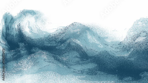 Vector A stylized depiction of a powerful ocean wave, its crest dramatically breaking with churning, tumultuous energy.