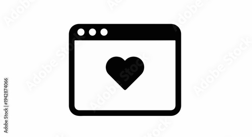 Digital interface displaying a cherished heart symbol, representing online affection and digital connection.