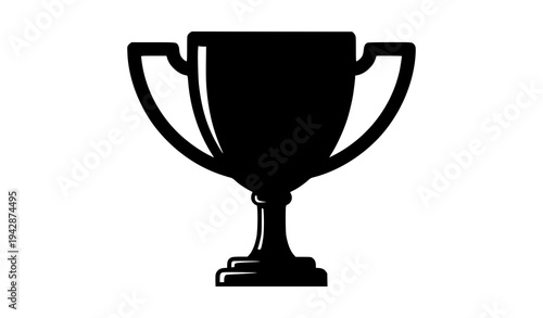 Trophy cup award silhouette vector icon symbol of victory achievement and winner