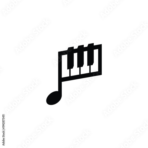 Musical Symbol Combining Piano Keys and a Note for Creative Music Design