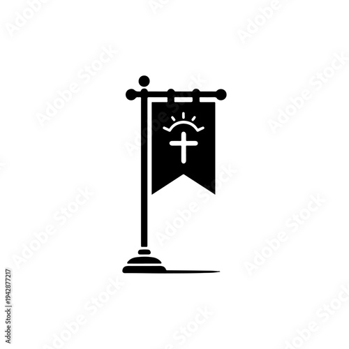 Religious Processional Banner – Single Fill Vector

