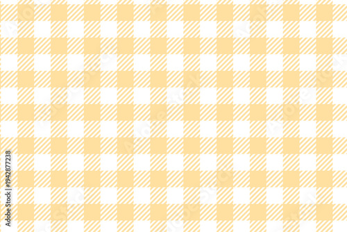 オレンジと白のギンガムチェック　かわいいシームレス背景パターン