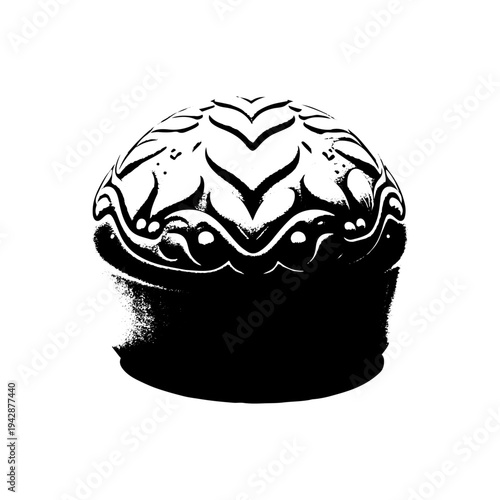 Georgian Easter Loaf – Single Fill Vector Silhouette