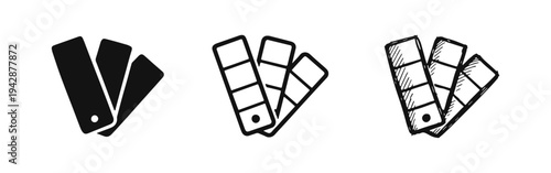 Color Swatches Palette Icon Set: Design Colors and Graphic Art Symbols for Creative Projects and UI/UX