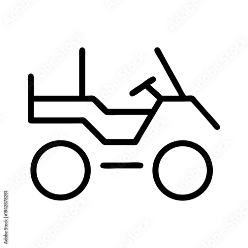 Vector ATV icon, black line style