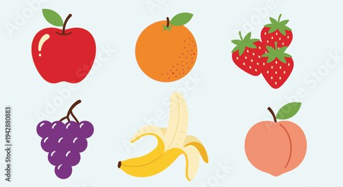 A vibrant illustration of various fresh fruits arranged together