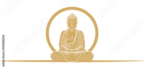 Golden Buddha of illustration vector	