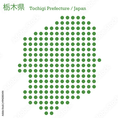 イラスト素材：日本地図　栃木県ベクターイラストマップ