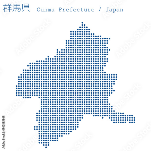 イラスト素材：日本地図　群馬県ベクターイラストマップ