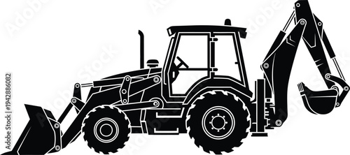 Heavy-duty backhoe loader in action on a construction site.