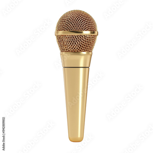Wallpaper Mural Luxury Gold Handheld Microphone on White png design element with transparency Torontodigital.ca