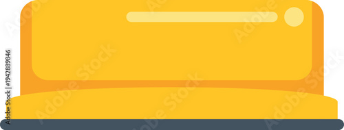 Empty yellow taxi rooftop sign box on a white background