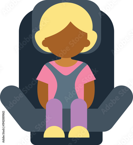 Child traveling safely in booster car seat