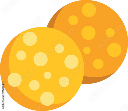 Two stylized falafel illustrating a classic middle eastern appetizer or snack