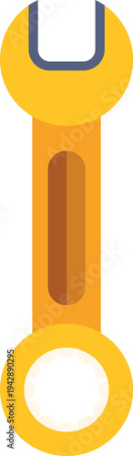 Yellow wrench tool icon for engineering, maintenance, and fixing mechanical issues
