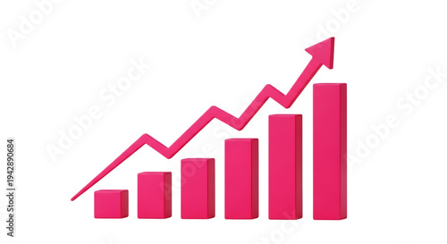 Free Download Rising bar graph with upward trending arrow indicating growth and progress isolated on transparent background - GFXLoad