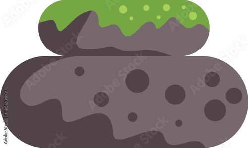 Soil profile showing layers of ground with green grass on top