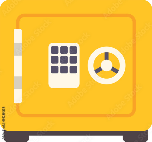 Yellow safe providing security and protection for important items