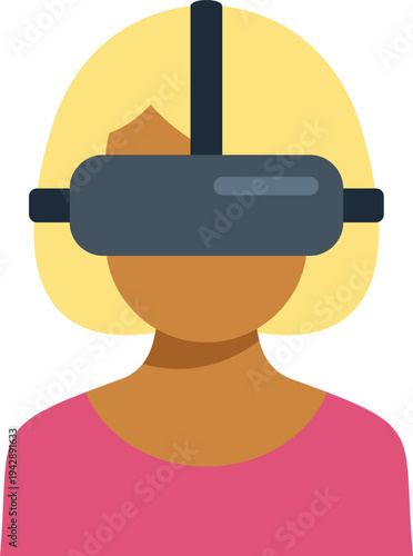 Woman wearing vr goggles exploring virtual reality and metaverse technology