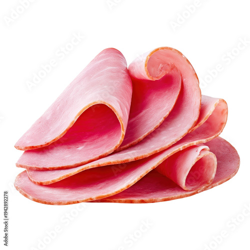 Wallpaper Mural A slice of ham is cut into pieces isolated on white or transparent background, png clipart Torontodigital.ca