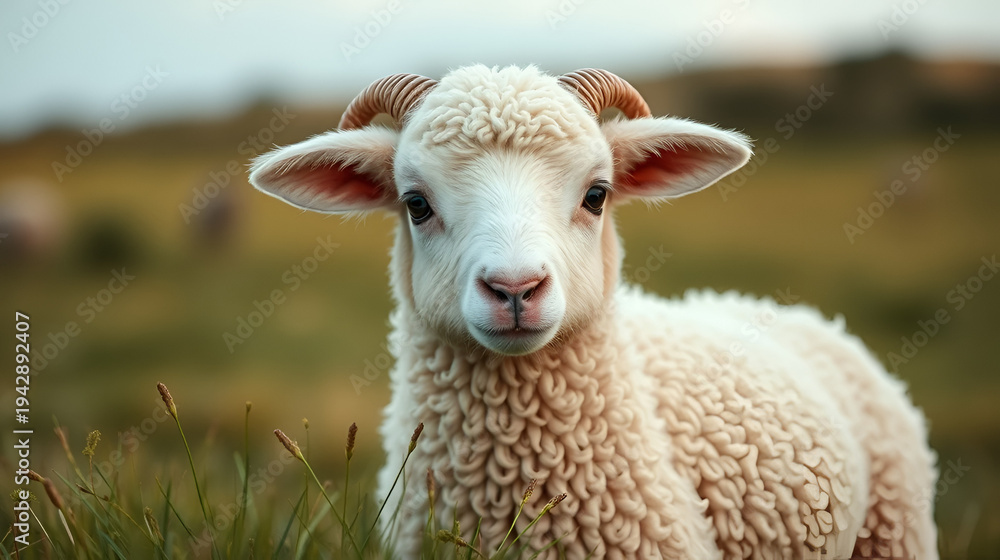 Fototapeta premium Young sheep lamb created with