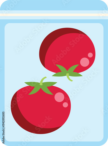 Tomatoes in a clear plastic bag preserving freshness for healthy eating