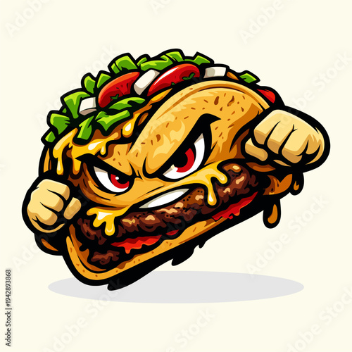 Smash burger taco logo vector