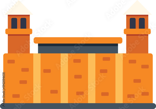 Western wall flat style icon symbolizing a historical religious landmark and pilgrimage site