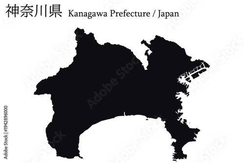 イラスト素材：日本地図　神奈川県ベクターイラストマップ