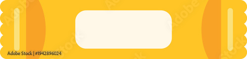 Yellow wrapped snack bar with blank label representing confectionery and fast food item