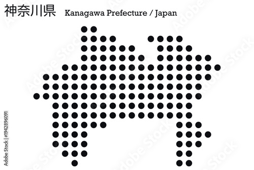 イラスト素材：日本地図　神奈川県ベクターイラストマップ