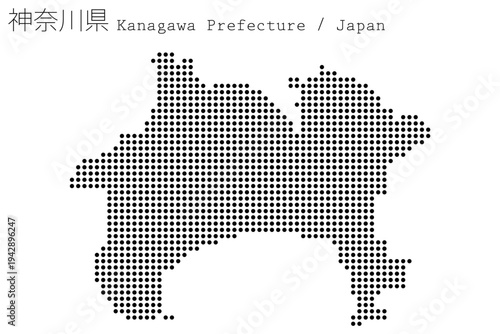 イラスト素材：日本地図　神奈川県ベクターイラストマップ