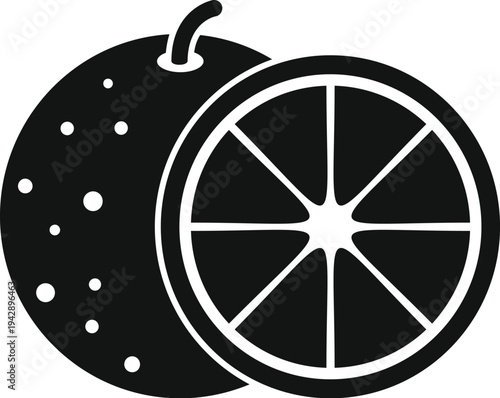 Orange fruit icon representing healthy eating and refreshing taste