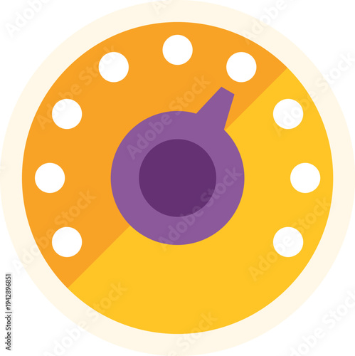 Round volume control knob representing sound adjustment settings