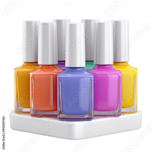 Wallpaper Mural Colorful Nail Polish Bottles on Display png design element with transparency Torontodigital.ca